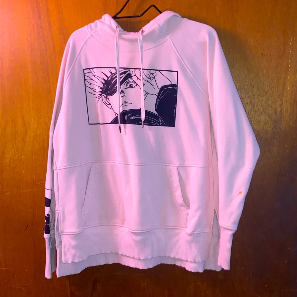 Pink anime hoodie (with vinyl detailing).